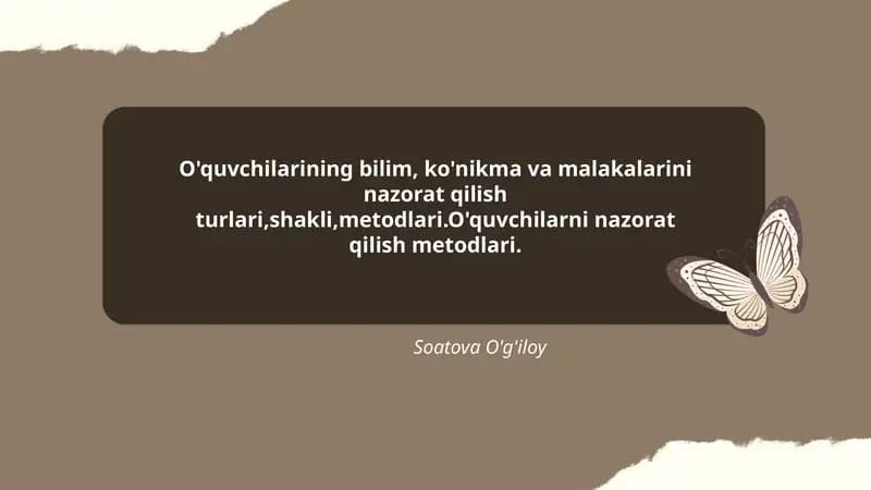Nazorat turlari va shakllari