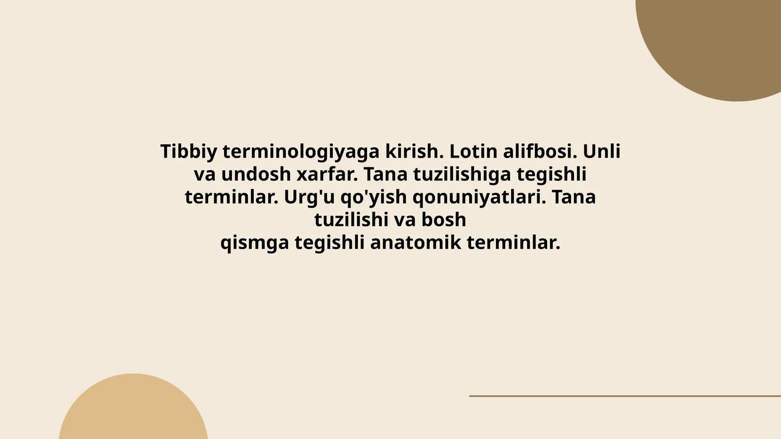 Tibbiy terminologiyaga kirish