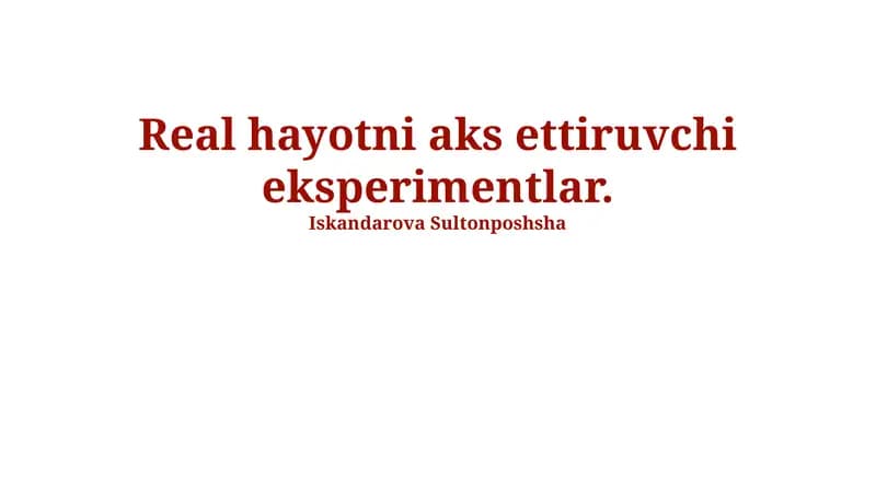 Tajriba Dizayni va Amaldagi Qo'llanilishi