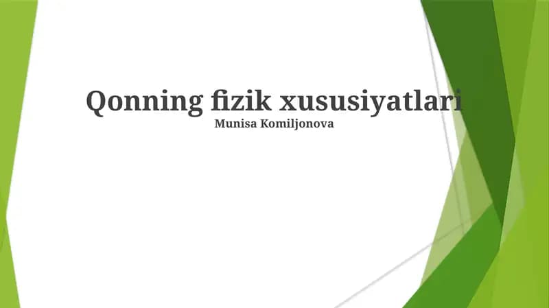 Qonning fizik xususiyatlari