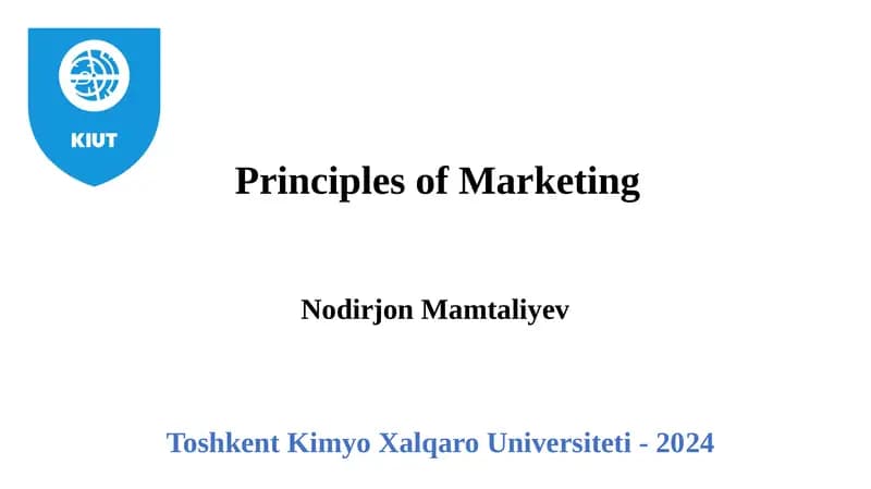 Principles of Marketing