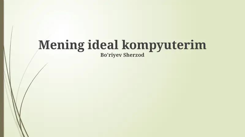 Mening ideal kompyuterim