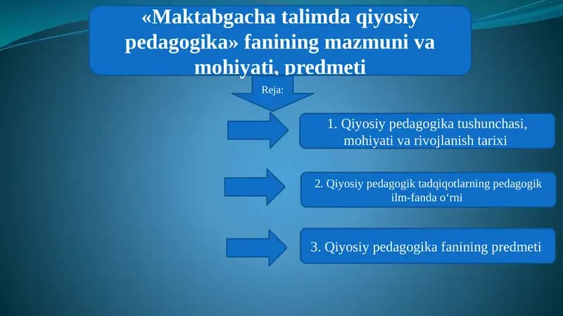 Maktabgacha ta'limda qiyosiy pedagogika