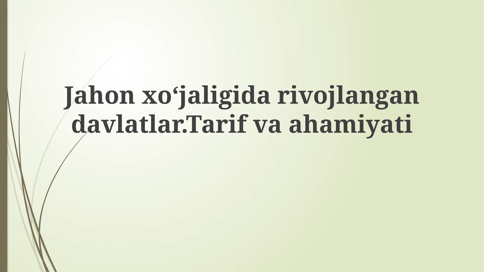 Rivojlangan davlatlar