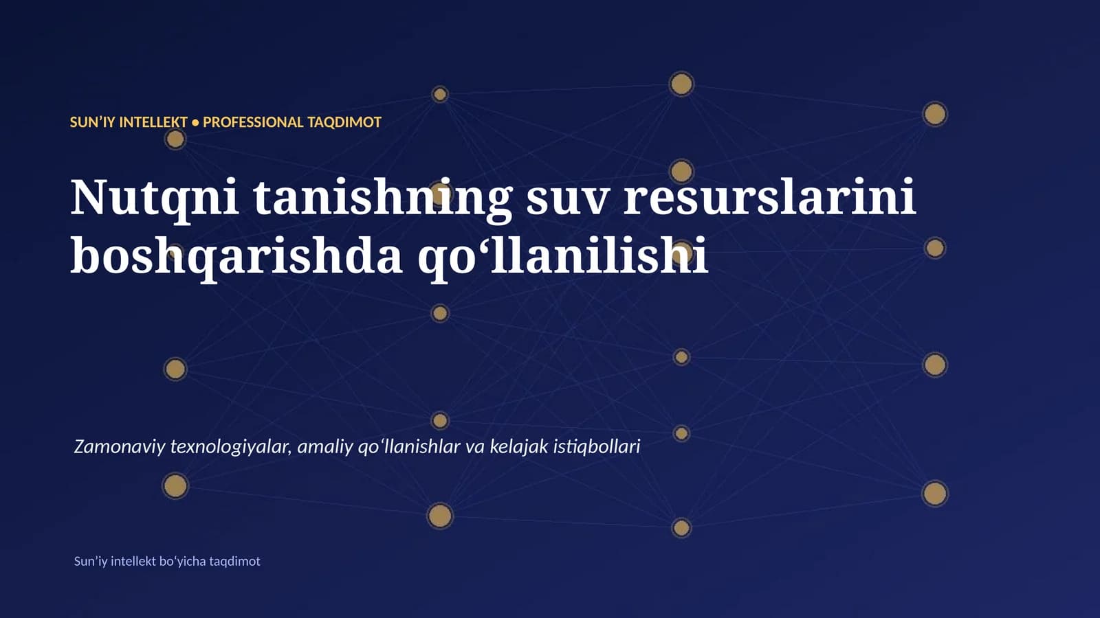 Nutqni tanishning suv resurslarini boshqarishda qoʻllanilishi