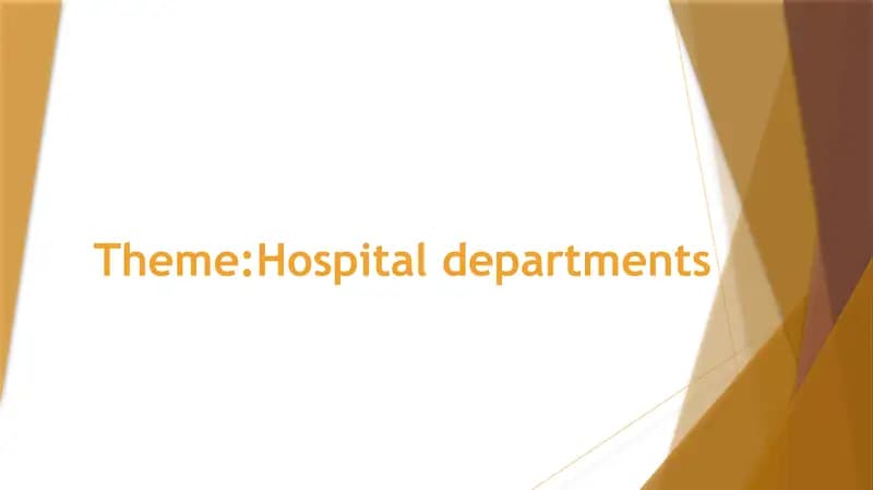 hospital departments