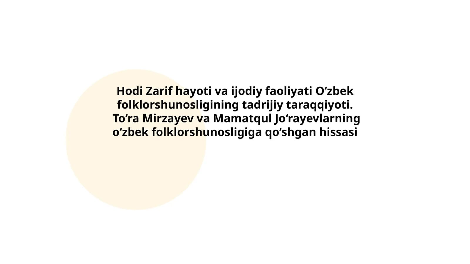 O‘zbek folklorshunosligini tadrijiy taraqqiy etish usullari
