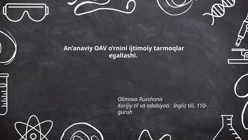 An’anaviy OAV o’rnini ijtimoiy tarmoqlar egallashi