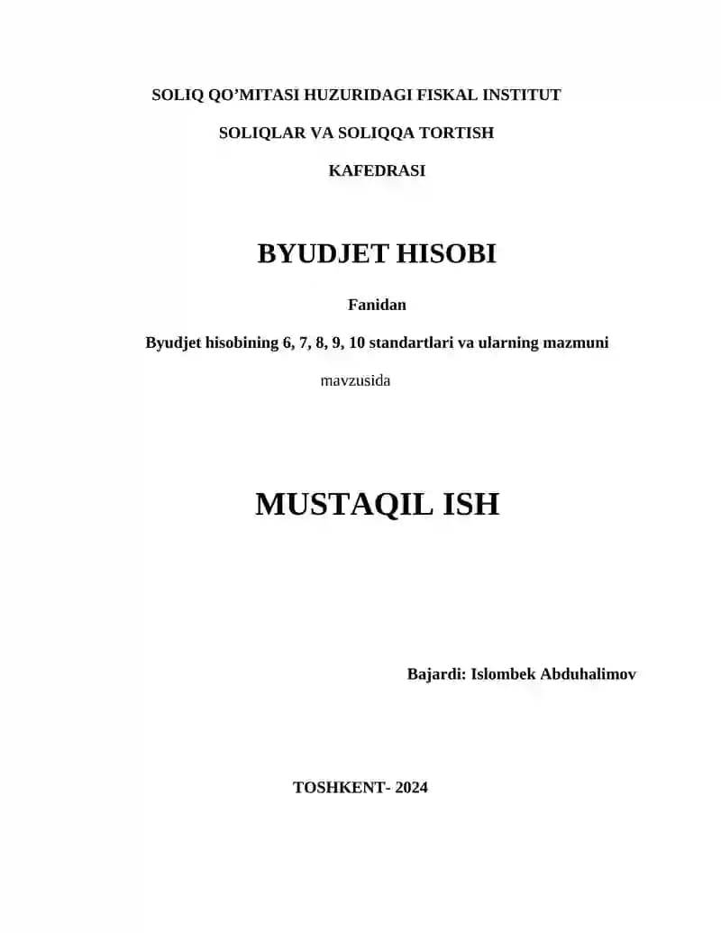 SOLIQ QO’MITASI HUZURIDAGI FISKAL INSTITUT