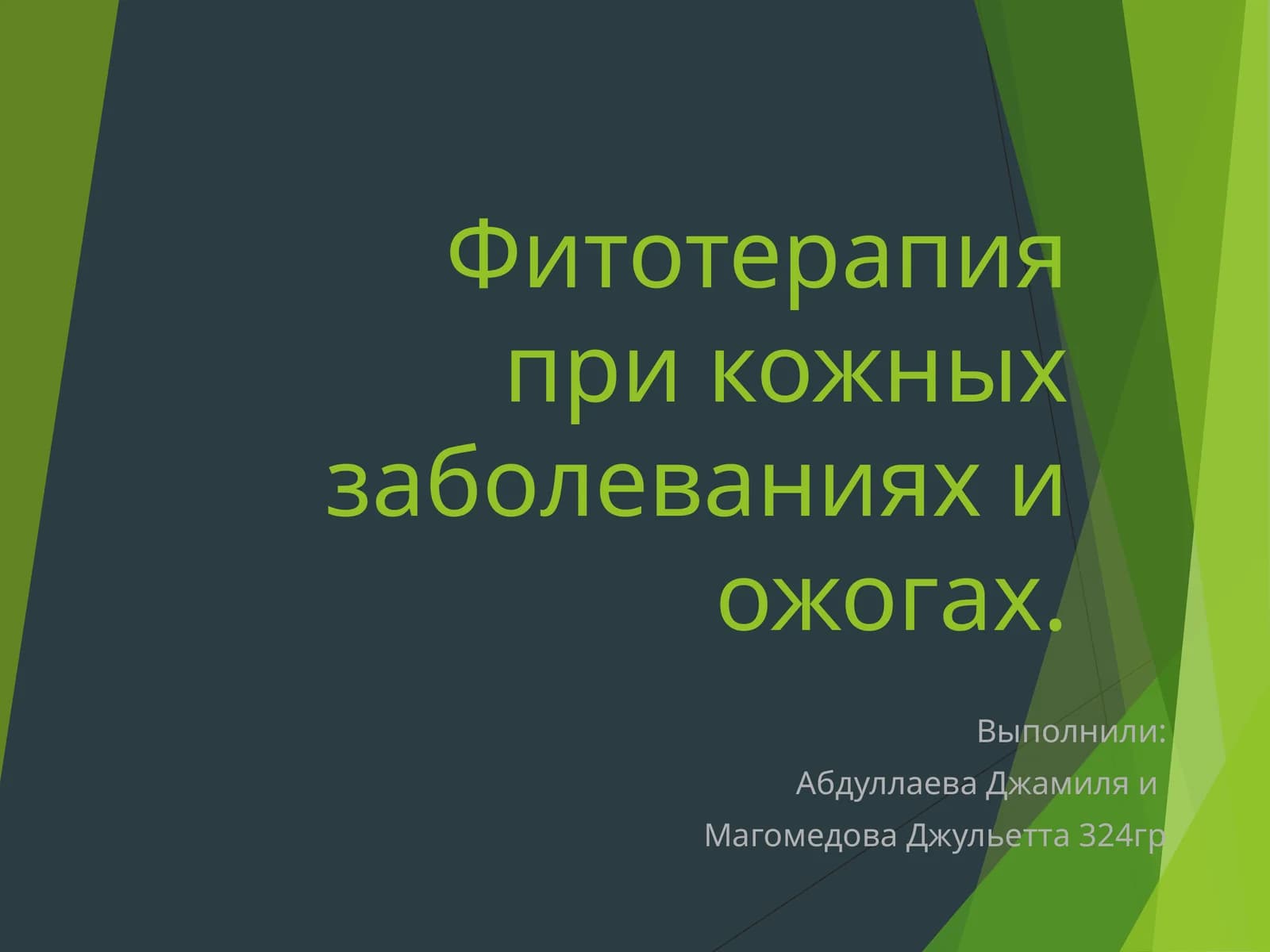 Ожоглар ва тери касалликларида фитотерапия