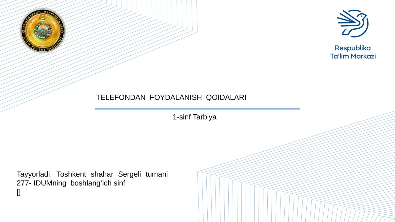 TELEFONDAN FOYDALANISH QOIDALARI