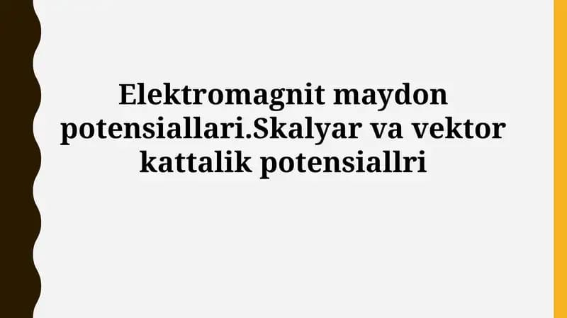 Elektromagnit maydon potentsiallari