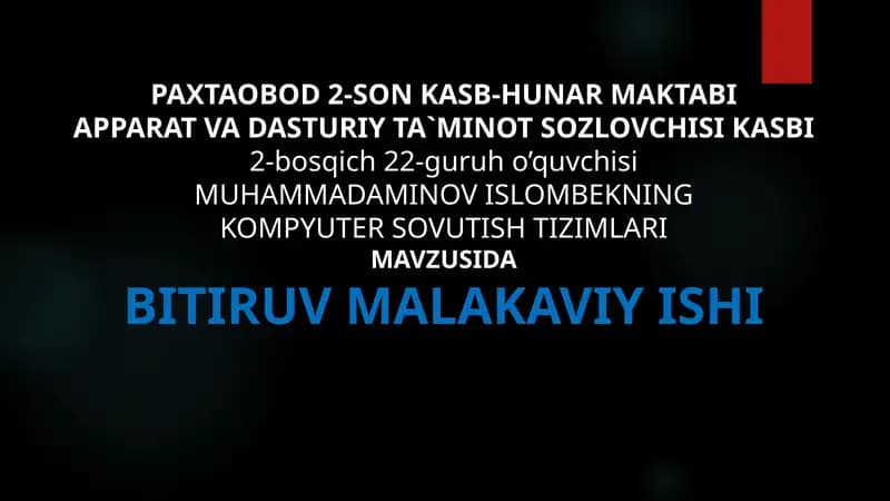 PAXTAOBOD 2-SON KASB-HUNAR MAKTABI
