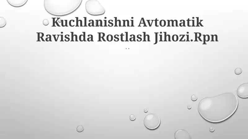 Kuchlanishni Avtomatik Ravishda Rostlash Jihozi.Rpn
