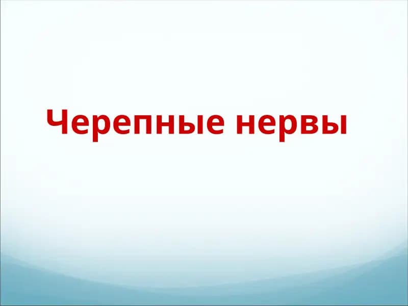 Черепные нервы