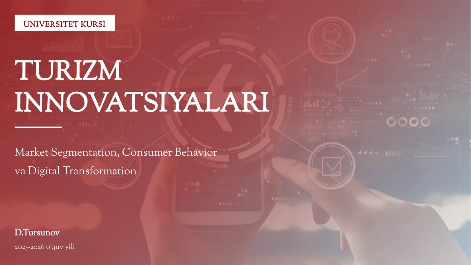 UNIVERSITET KURSI TURIZM INNOVATSIYALARI