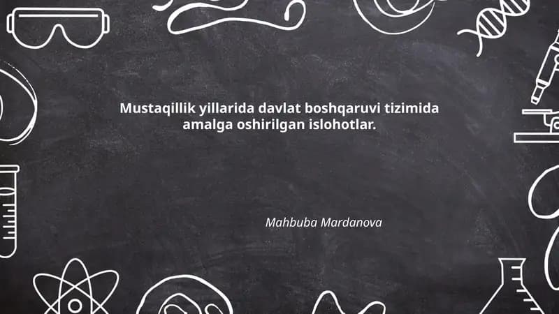 Mustaqillik yillarida davlat boshqaruvi tizimida amalga oshirilgan islohotlar