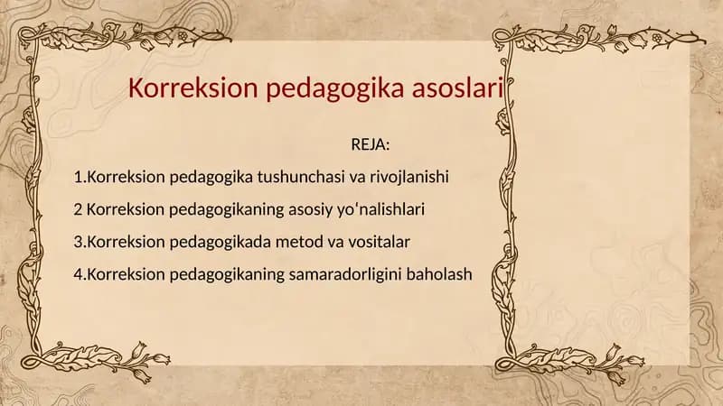 Korreksion pedagogika asoslari