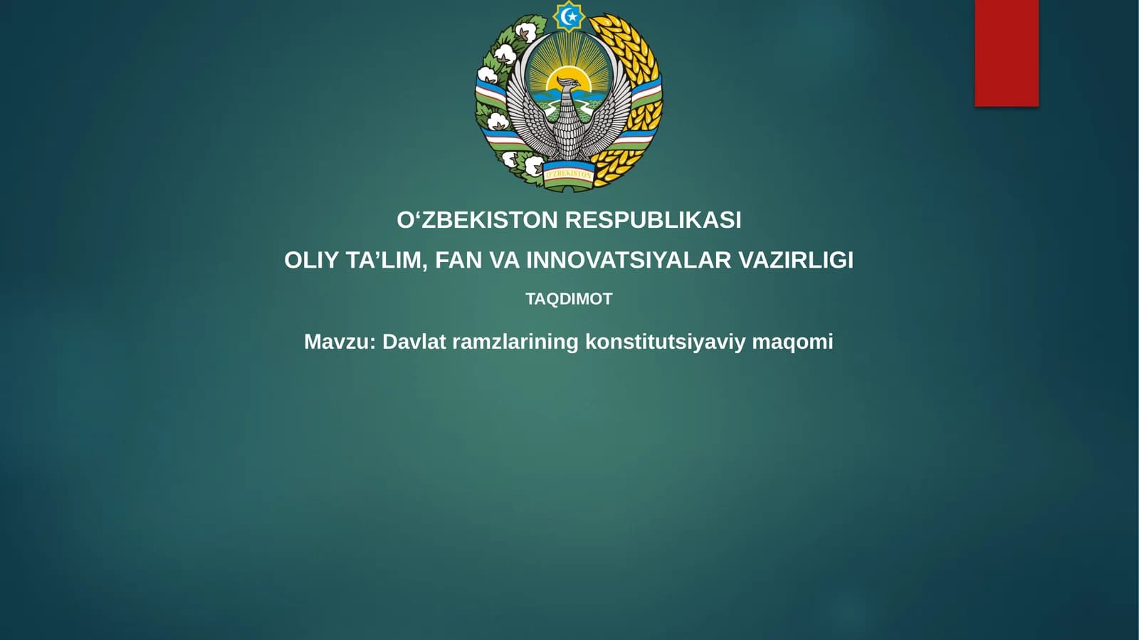 Davlat ramzlarining konstitutsiyaviy maqomi