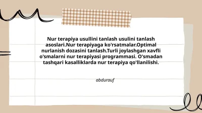 Nur terapiya usullari