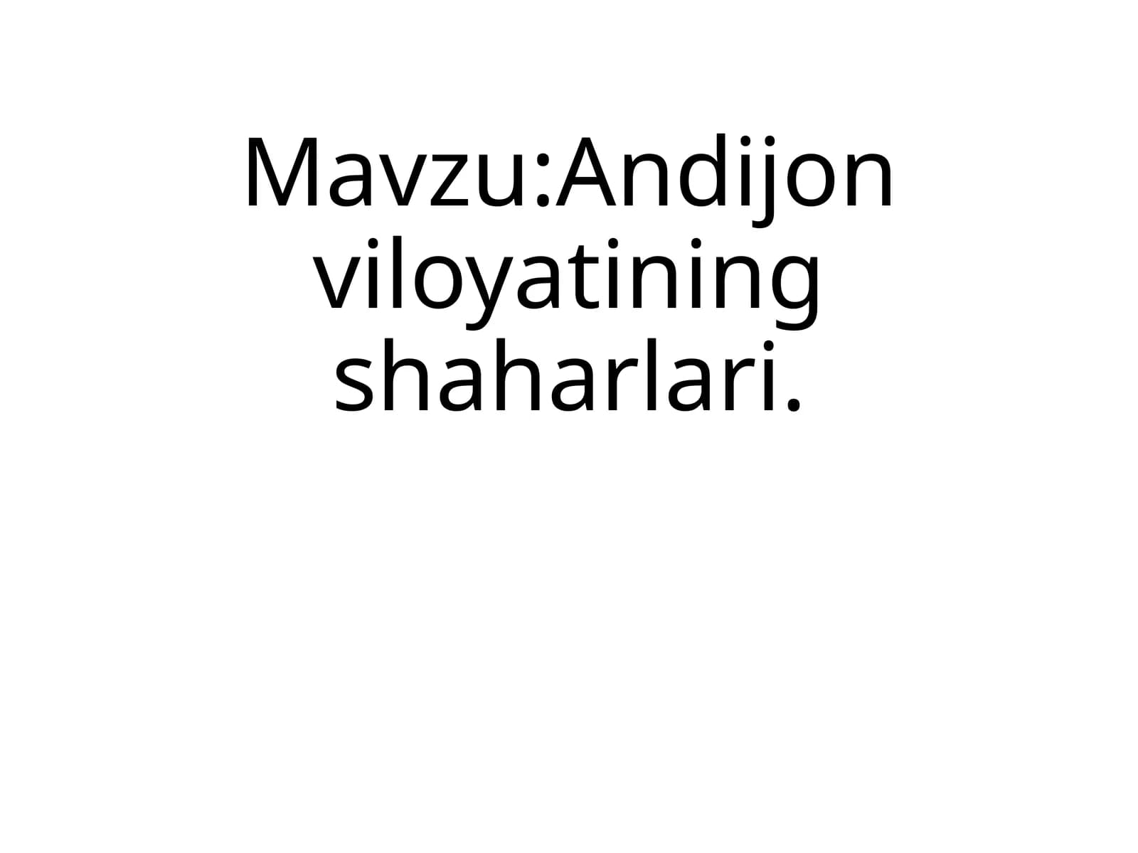 Andijon viloyati shaharlari