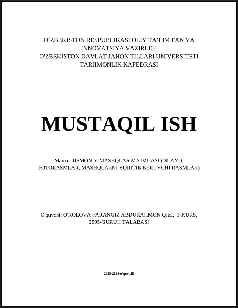 Jismoniy Mashqlar Majmuasi