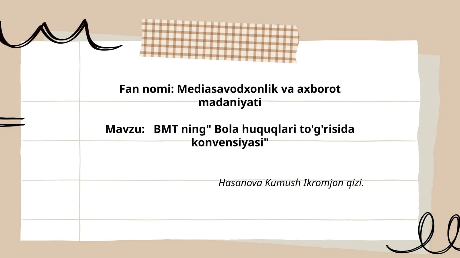 Mediasavodxonlik va axborot madaniyati