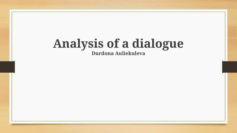 Analysis of a dialogue