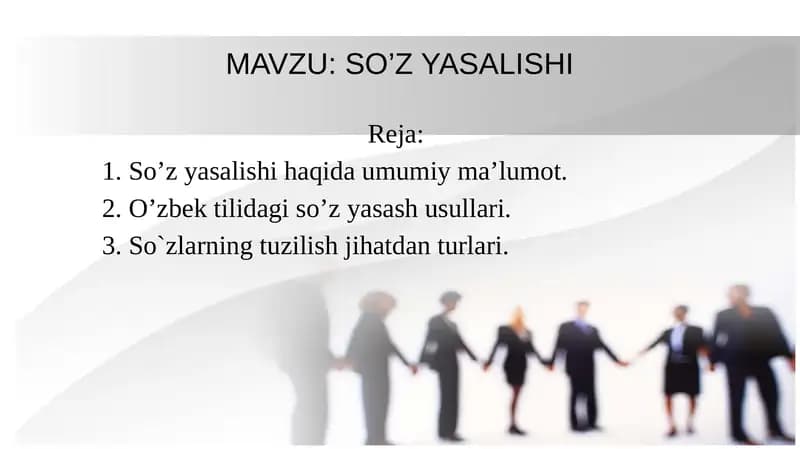 So’z yasalishi