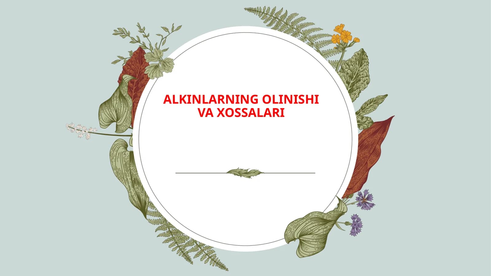 ALKINLARNING OLINISHI VA XOSSALARI