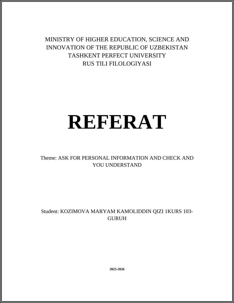 RUS TILI FILOLOGIYASI REFERAT