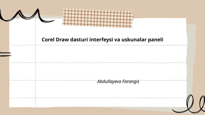 Corel Draw dasturi interfeysi va uskunalar paneli