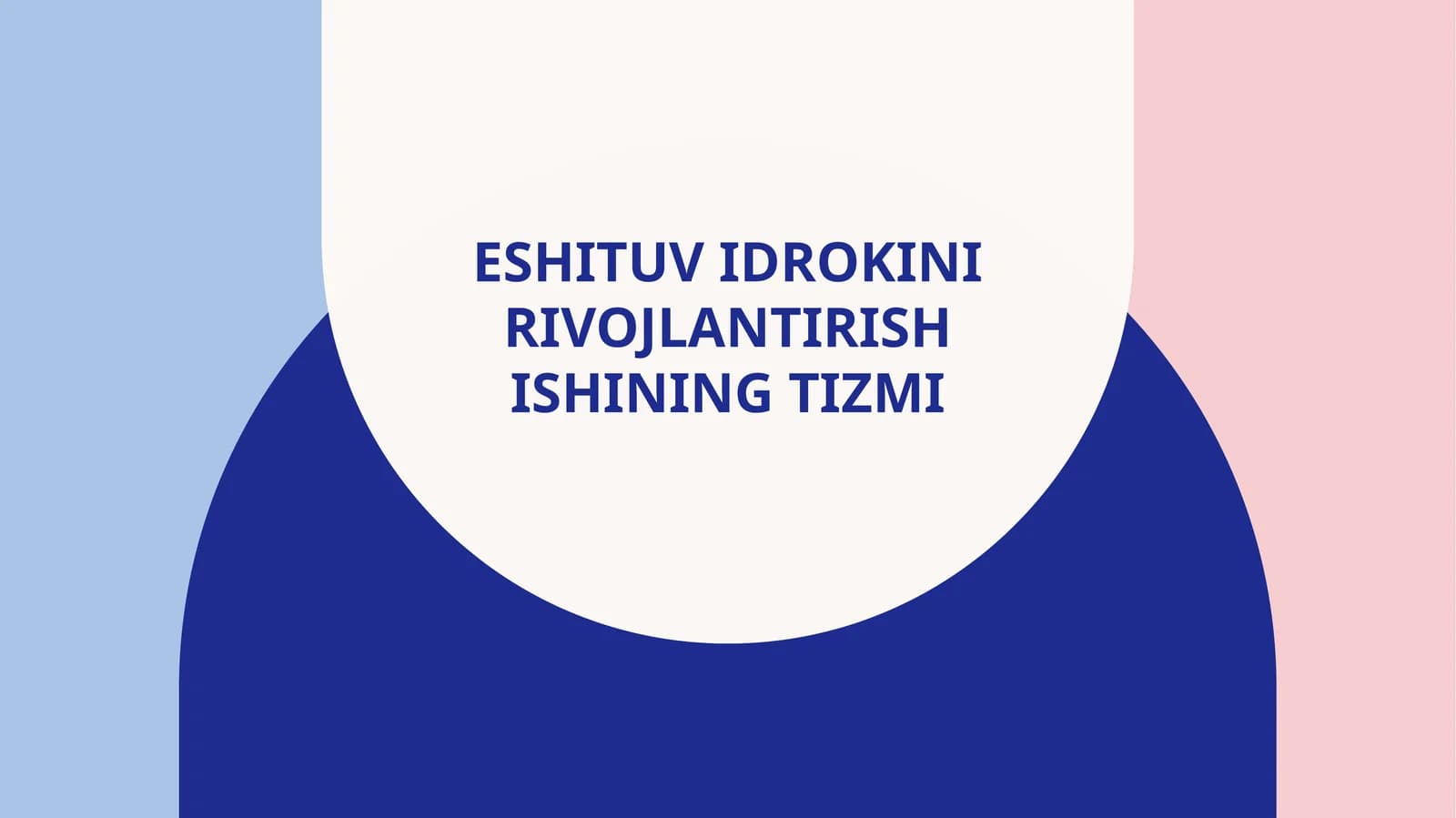 Eshituv idrokini rivojlantirish ishining tizmi