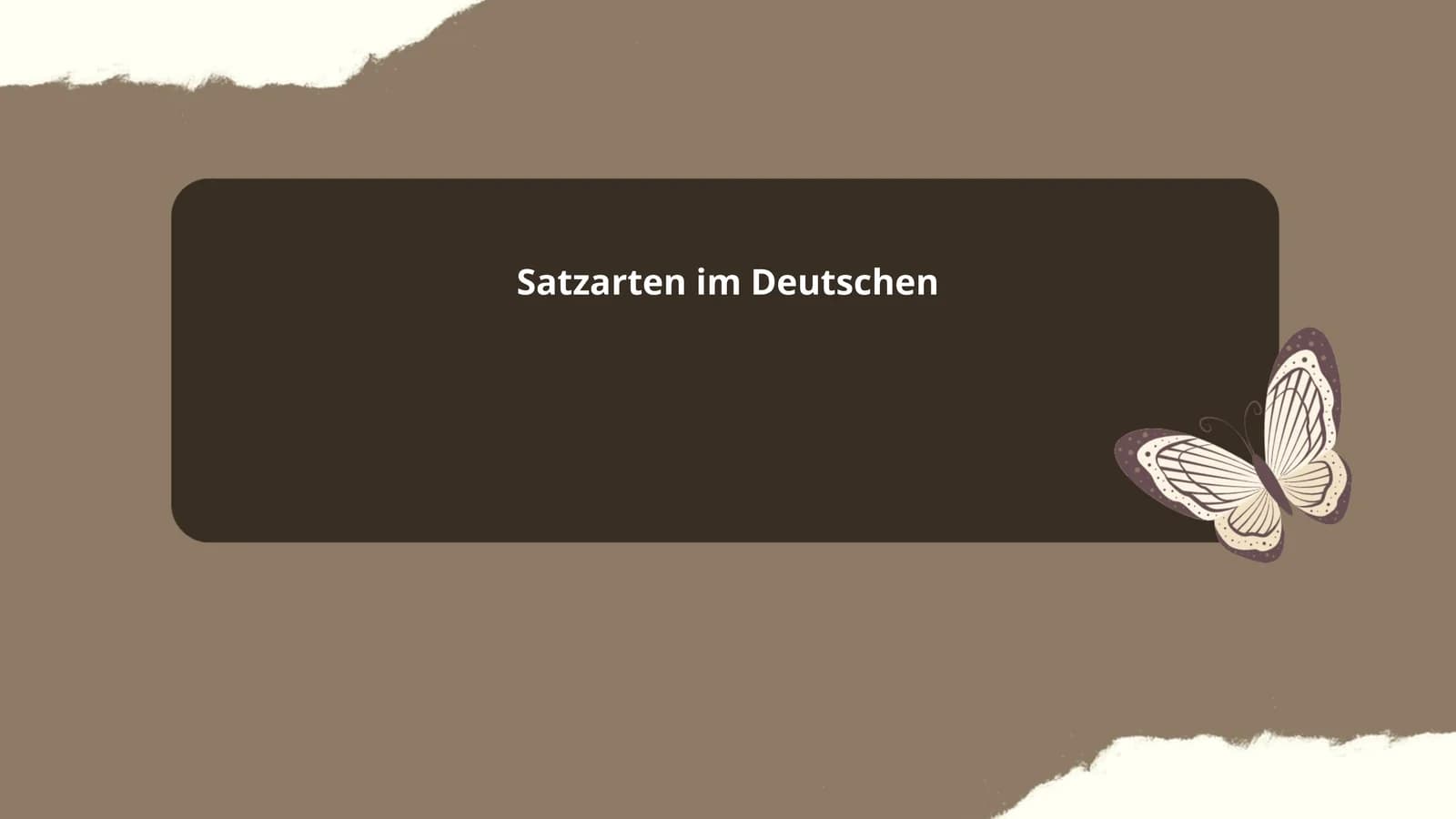 Satzarten im Deutschen