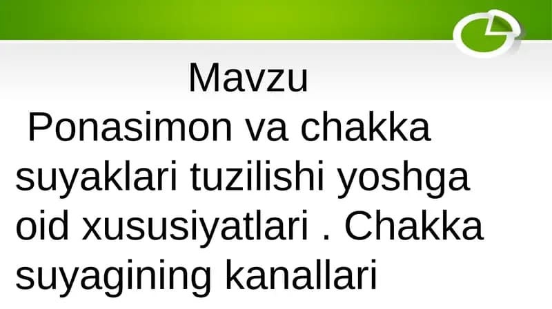 Ponasimon va chakka suyaklari tuzilishi yoshga oid xususiyatlari