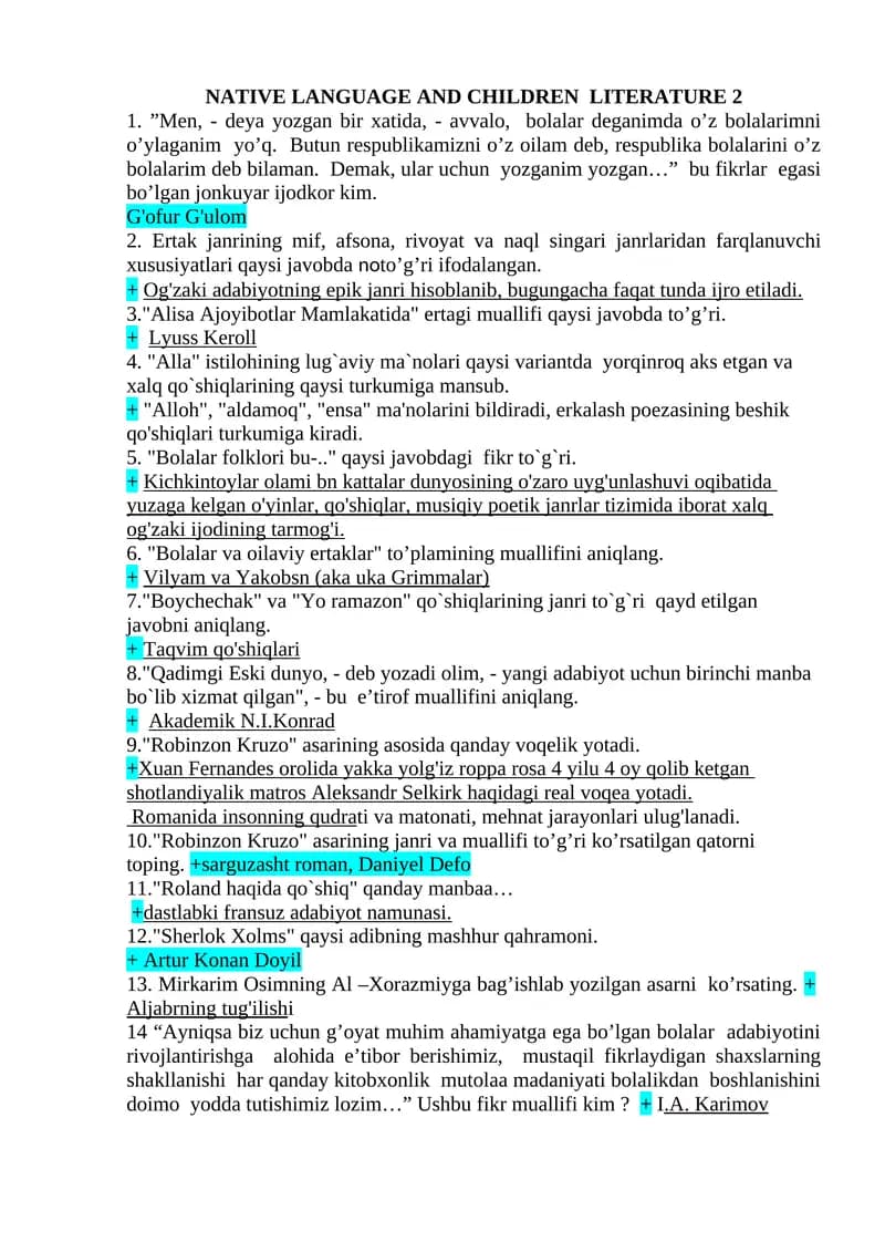 NATIVE LANGUAGE AND CHILDREN LITERATURE 2