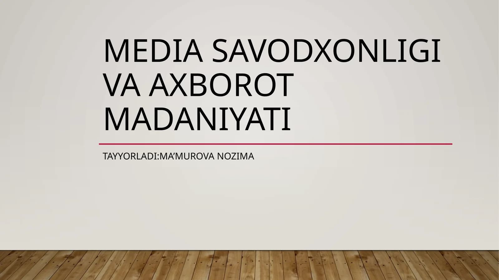 Media savodxonligi va axborot madaniyati