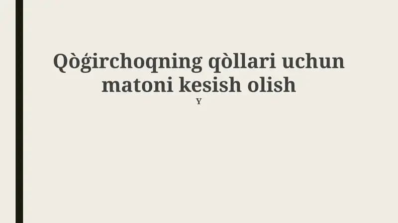 Qo'lqopning matoni kesish olish