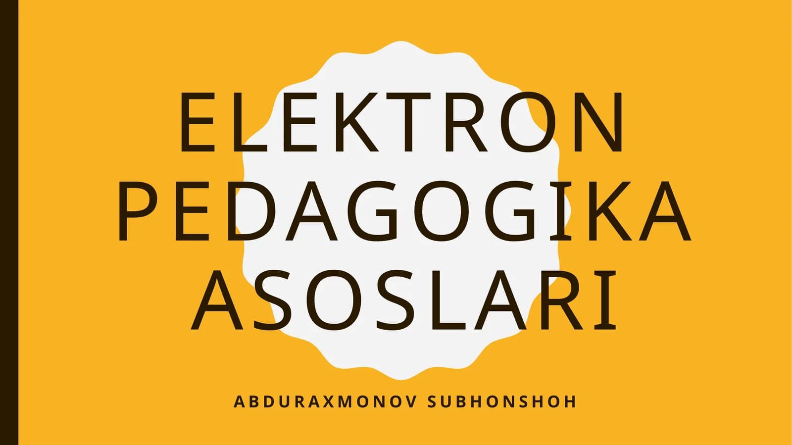 Elektron pedagogika asoslari
