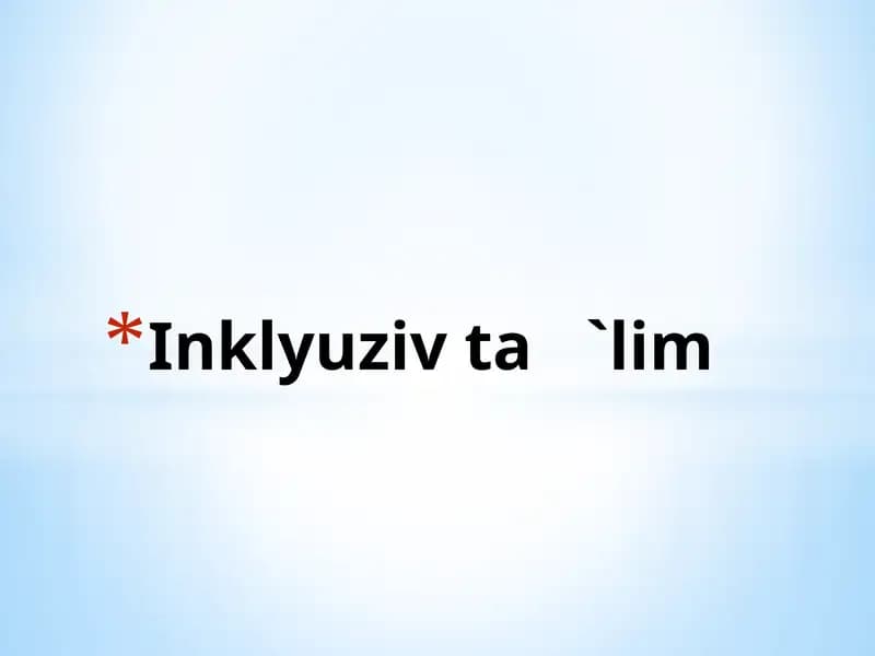 Inklyuziv ta 'lim