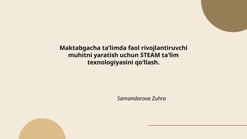 STEAM Ta'lim Texnologiyasi