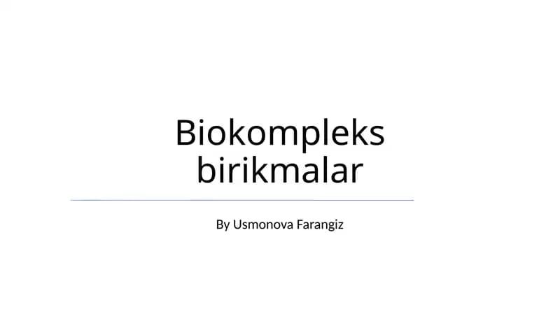 Biokompleks Birikmalar