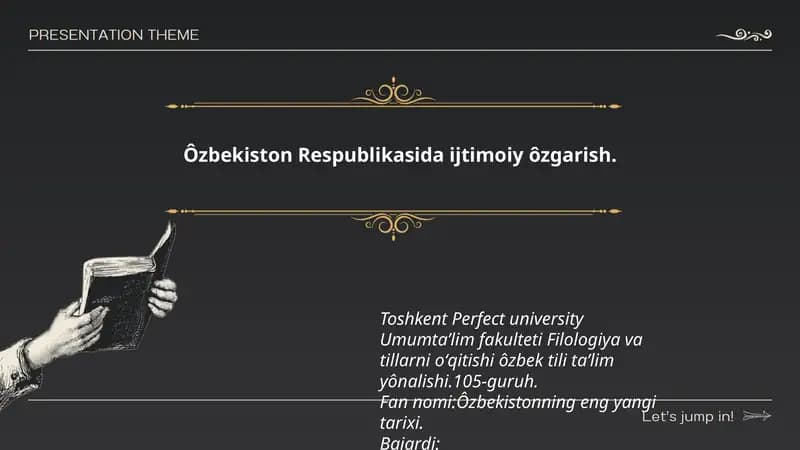 Ôzbekiston Respublikasida ijtimoiy ôzgarish
