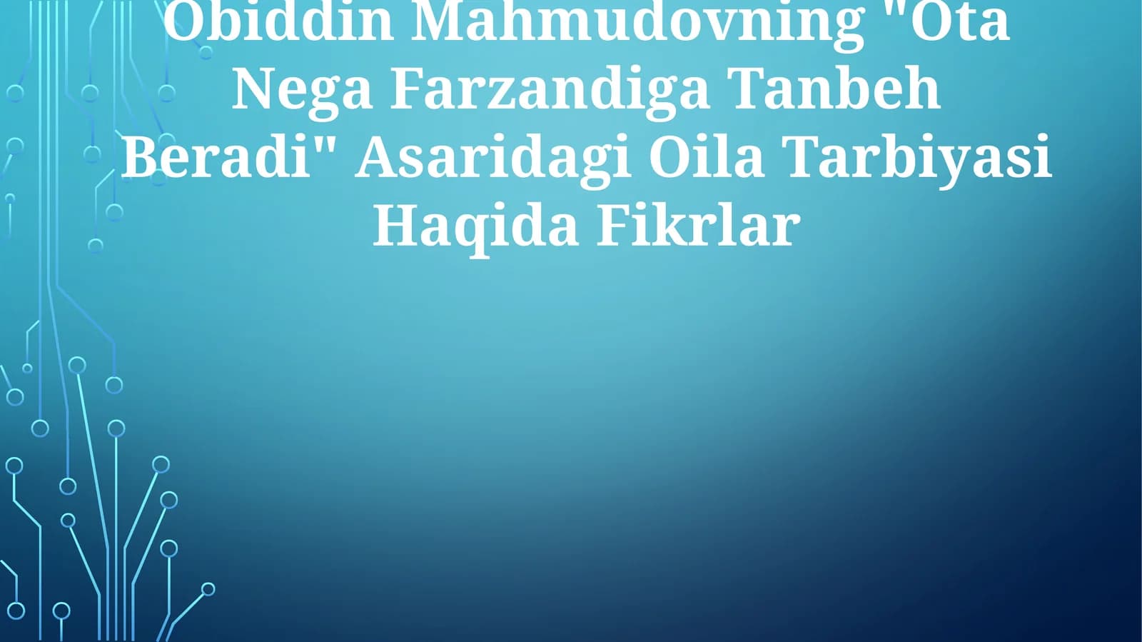Ota Nega Farzandiga Tanbeh Beradi