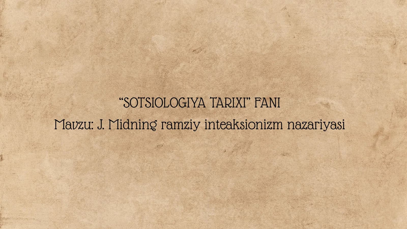 J. Midning ramziy inteaksionizm nazariyasi