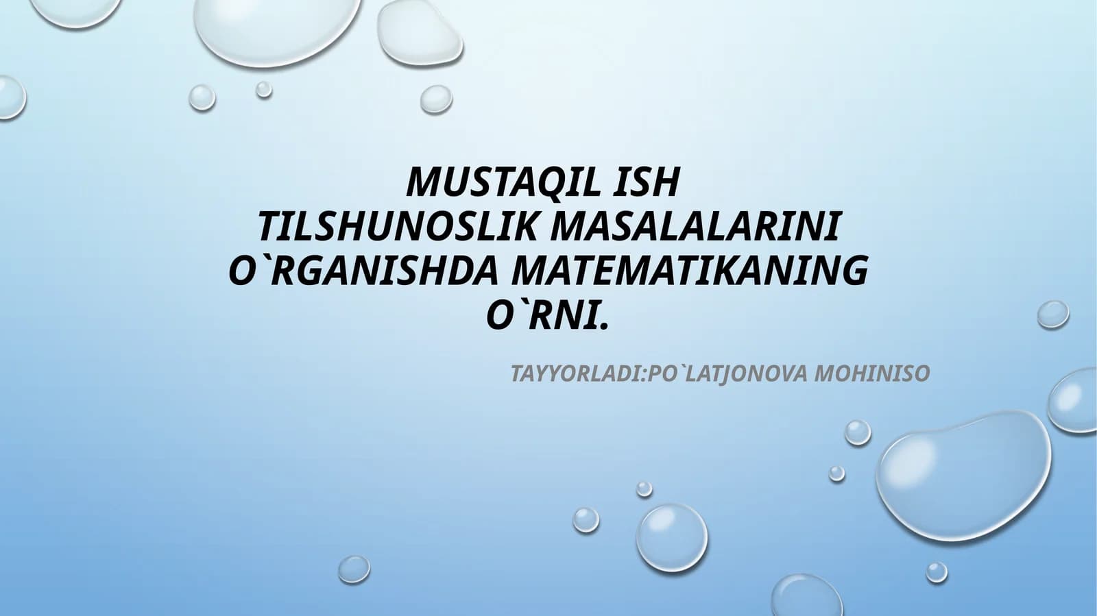 Tilshunoslik va matematika aloqasi