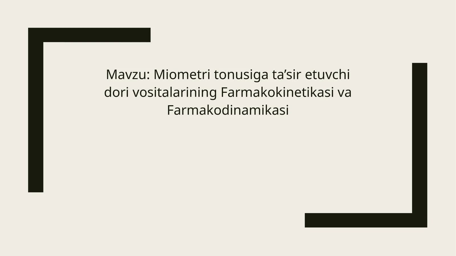 Miometri tonusiga ta’sir etuvchi dori vositalar