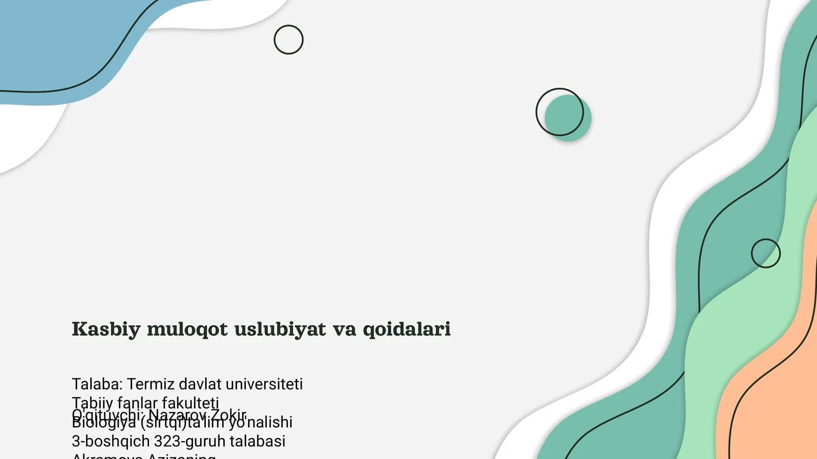 Kasbiy muloqot uslubiyat va qoidalari