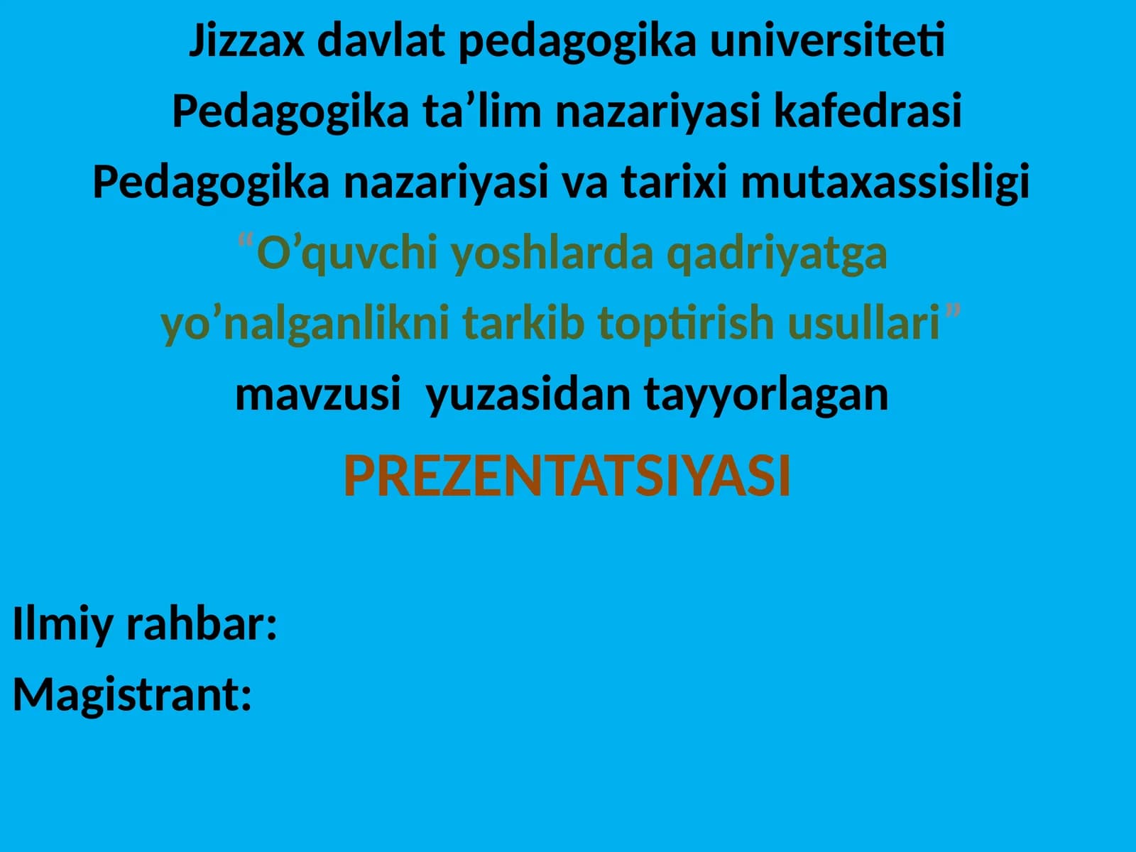 O’quvchi yoshlarda qadriyatga  yo’nalganlikni tarkib toptirish usullari