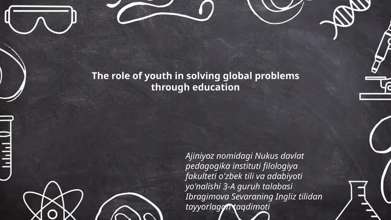 The role of youth in solving global problems through education